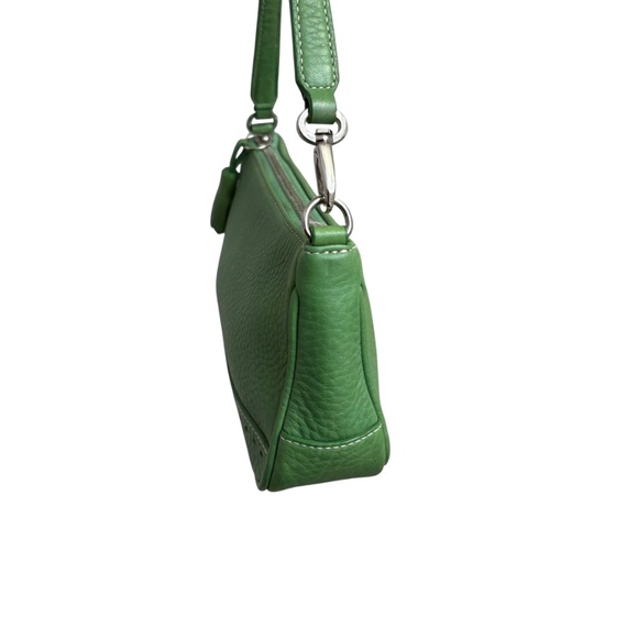Coach Hampton mini Demi baguette vintage y2k RARE green pebbled leather - Picture 10 of 15